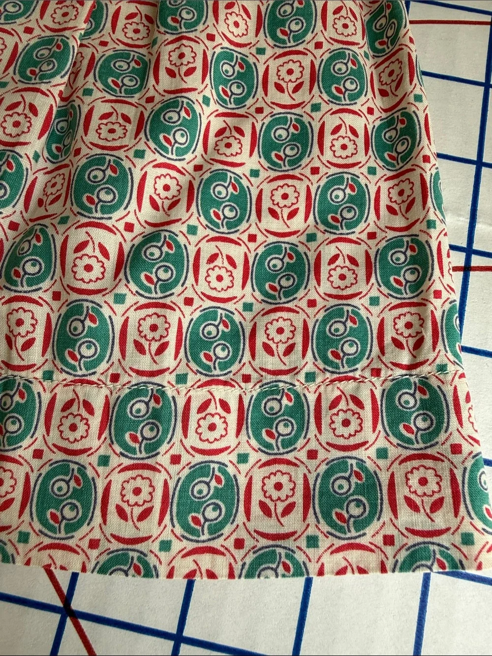 1930s 40s Vintage Cotton Child’s Dress Cutter Fabric Novelty Floral Print